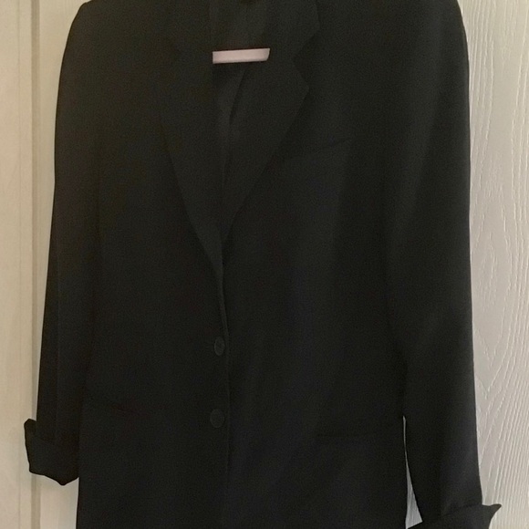 Kasper Blazer petites Black  lined 8P💕great shape button front versatile - Picture 11 of 11